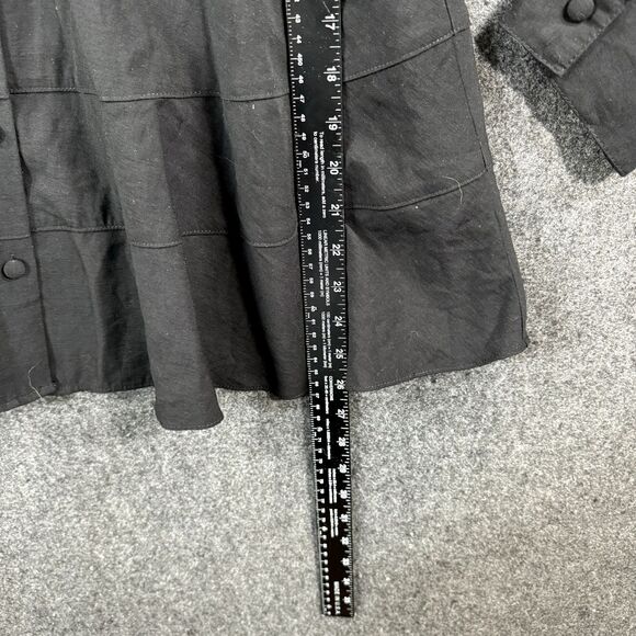 Pomander Place Ashlen Blouse Women's Extra Large Black Tuckernuck Buttons Flared - Picture 6 of 8